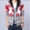 Cheap Autumn Fleece Deer Pattern Warm Men Sweater